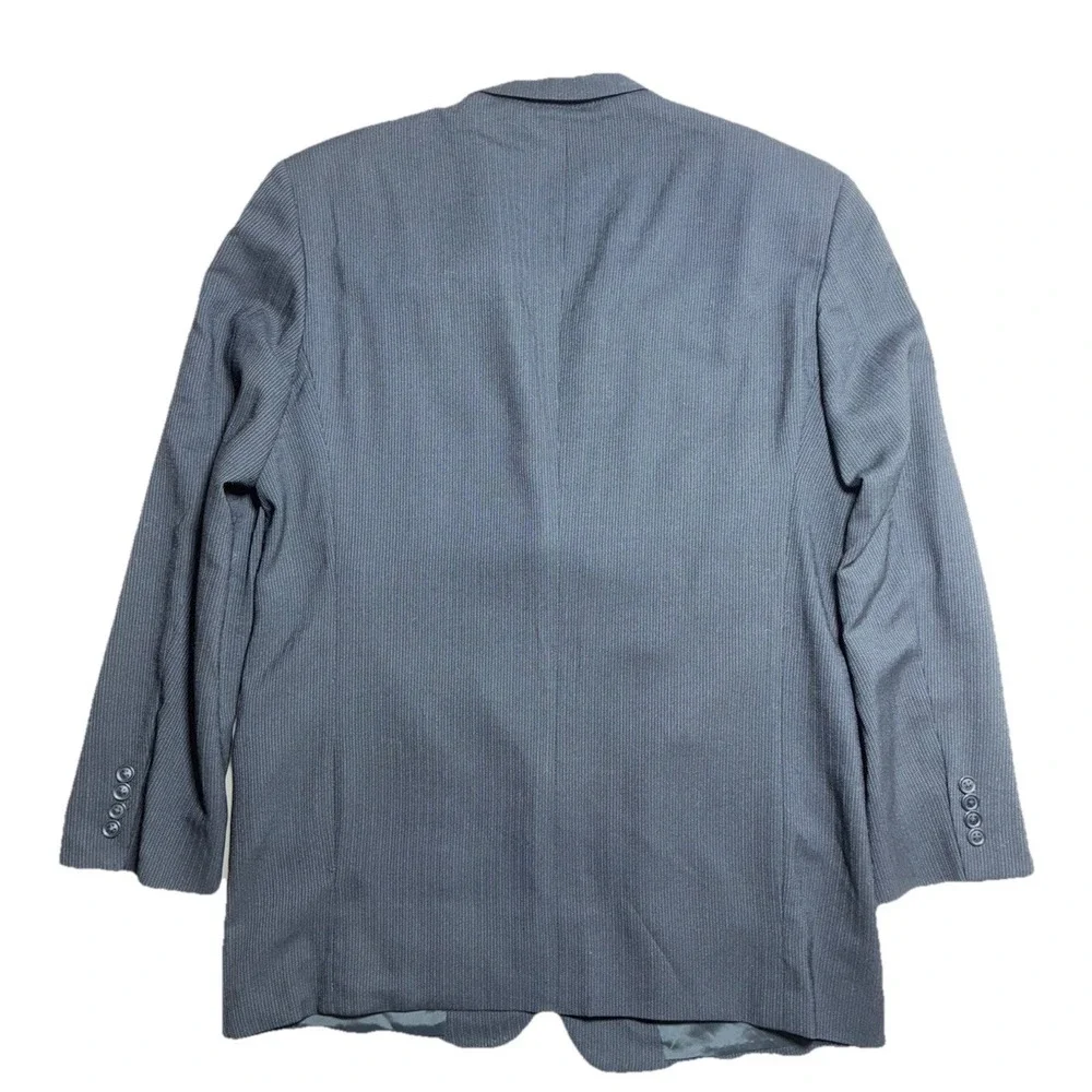 Armani Collezioni Saks Blazer Men's 40R Charcoal Herringbone Wool Italy‎ *hole